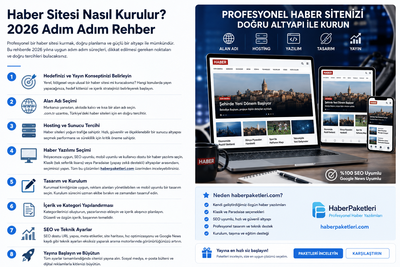 Haber Sitesi Nasıl Kurulur? 2026 Adım Adım Rehber